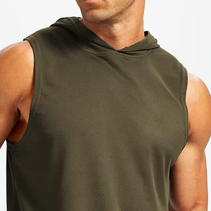 Custom Cotton Sleeveless Gym <b>Hoodie</b> For Men O Neck Fitness <b>Workout</b> Training Bodybuilding <b>Hoodie</b> With Logo Printing - Product Image 6