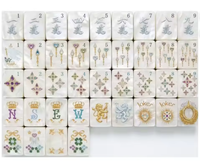 Luxuriöses Diamant-Amerikanisches Mahjong-Set Perlmutt-Steine Faltbar Umweltfreundlich Modernes Design Tragbar für Zuhause und Reisen