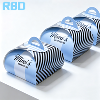 Boîtes d'emballage en papier triangulaires personnalisées avec logo, boîtes à gâteaux blanches de Noël en vrac, boîte à tranches de gâteau glacé avec couvercle transparent