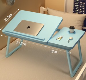 Altura ajustable, escritorio plegable con espacio de almacenamiento, perfecto para computadora portátil, TV, trabajo en la cama, lectura, escritura, comer, ver películas - Product Image 4