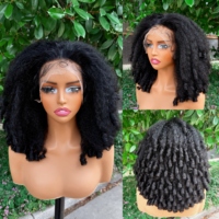 Perruque Frontale HD Burmese Pixie Curly à 250 %, Cheveux Humains Bruts Originaux, Dentelle HD, Frisée Crépue Sans Colle