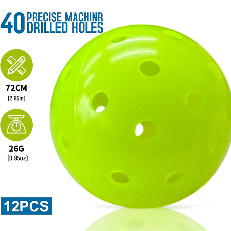 Melors Professional Competition 40 Hole 26 Hole PE Training Rotational Molding Pickleball Ball Outdoor
