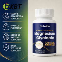 Faible MOQ, OEM, Complément de glycinate de magnésium, Marque privée, Capsules de suppléments de magnésium 500mg