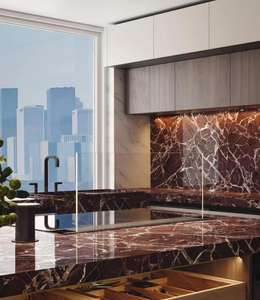 Marbre Rosa Levanto en pierre naturelle de couleur rouge pour plans de travail et comptoirs, résistant à l'eau, idéal pour les hôtels, les salles à manger et les salons - Product Image 2