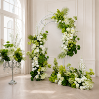 Ensemble d'arches florales artificielles vertes et blanches pour mariage, hôtel, événement, arrangement de toile de fond, vente en gros