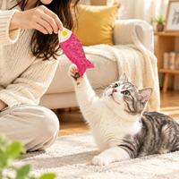 Jouet de luxe pour chats et chiens, en forme de poisson, infusé à la catnip, en loofah naturel, écologique, innovant, anti-ennui, jouet à mâcher sûr pour les soins dentaires