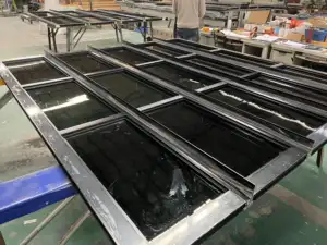 LIDE Pintu Garasi Elektrik, Warna Hitam Aluminium Kaca Pintu Garasi Listrik