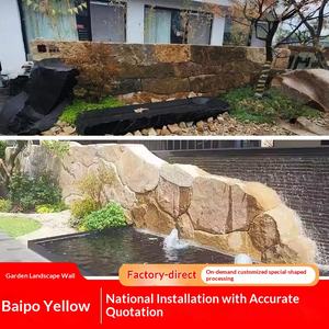 Piedra Decorativa Amarilla Baipo Personalizada de Fábrica, Piedra Dorada Taihang para Paisajismo, Rocalla Negra China para Empilhar en Pendientes - Product Image 5
