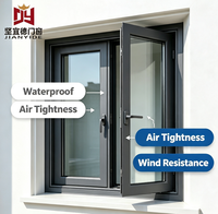 Fenêtre à battant en aluminium, cadre ultra-fin, fenêtres à basculer et à tourner, luminosité et flexibilité maximales, fenêtres résistantes aux ouragans