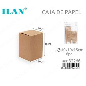 Scatola in Carta Kraft 10x10x15 Cm Pieghevole Confezione da 6 Pezzi - Product Image 3