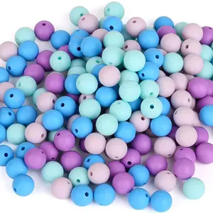 Großhandel Perlen verschiedene Farben und Größen drucken 15mm Silikon perlen 9mm 12mm 15mm 19mm