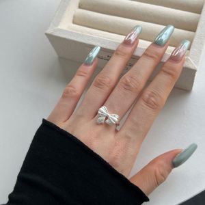 Dylam <b>Dainty</b> 925 Sterling Silver Fine Fashion Fade Free Rhodium Plated Open Adjustable Bow-Knot <b>Dainty</b> Women Jewelry <b>Rings</b> - Product Image 4