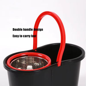 कारखाने मूल्य कस्टम राउंड मैजिक फ्लैट 360-डिग्री कताई पानी की सफाई स्पिन और घूमने की सुविधा के साथ जाने वाली बाल्टी फर्श मॉप सेट - Product Image 3