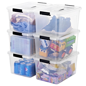 Clear PP Plastic Storage Boxes <b>Bins</b> Trade Assurance Transparent Multi-Purpose Sundries Storage 20-35L <b>Rectangle</b> Household Use - Product Image 3