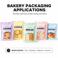 Sacs à biscuits transparents givrés personnalisés de qualité alimentaire, scellables à la chaleur, en plastique laminé, pour pain, pâtisserie, bonbons et snacks