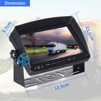 AHD Monitor truk LCD 7 inci, Bus Van kendaraan dasbor resolusi 1024*600 parkir mundur tampilan belakang ALAT BANTU mundur