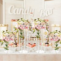 Vases de support de fleurs en acrylique transparent, 2 pièces, centres de table et décorations de table pour mariage