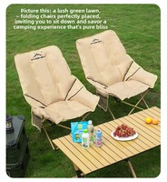 Chaise de jardin pliable et portable en acier carbone avec assise rembourrée en tissu Oxford pour l'extérieur, le camping, la plage et la pêche