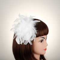 Plume Fascinator fleur pince à cheveux pour femmes chapeaux de mariée mariage Cocktail thé fête Derby Costume chapeau épingle accessoire de cheveux