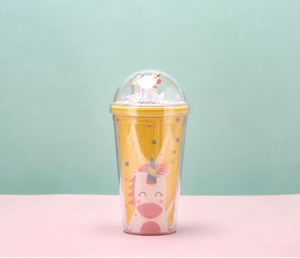 Adults Unicorn Tumblers with Straw BPA Free Plastic Drinking Cups Reusable Waterproof for Outdoor Use Party Cartoon Design - Product Image 1
