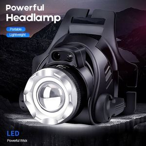 CITICITY ไฟฉายคาดศีรษะ LED แบบชาร์จไฟได้ 4 หลอด 18650 ลิเธียมไอออน 3 โหมด พร้อมจอแสดงผลพลังงานแบบเหนี่ยวนำ IP33 กันน้ำ 500 ม. - Product Image 3