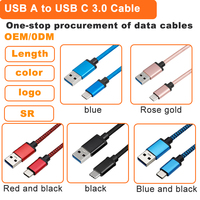Cable USB 3.0 Tipo A a C LUNG KAY, 5Gbps, Alta Velocidad de Sincronización de Datos, Cable de Carga con Trenzado de Nailon para MacBook, iPad, Samsung OEM