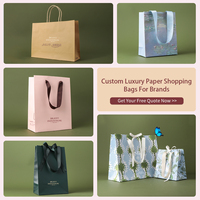 Luxuriöse Geschenktüte im Ölgemälde-Stil mit individuellem Seidenhenkel, umweltfreundliche beschichtete Papiertüte für Kosmetik/Geschenke