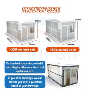 WinFair Prefabricado Techo plano Portátil Prefab Mini Fiji-Container-House Foldout Terminado Container House Brown Luxury Villas - Product Image 5