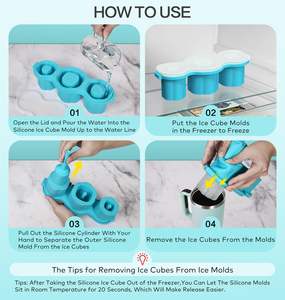 Bandeja de silicona para cubitos de hielo de fácil desmolde con tapa para vasos Stanley de 30-40oz/vasos Yeti, ideal para cócteles - Product Image 6