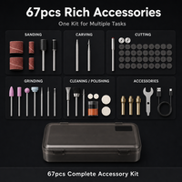 Kit d'outils rotatifs sans fil sans balais 22000 tr/min 8 vitesses, stylo de gravure, vente en gros, ensemble de 65 pièces, 1500 mAh USB Type-C pour le bricolage et l'artisanat