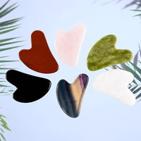 Grattoir Gua Sha en jade naturel - Outil de massage anti-âge en cristal blanc