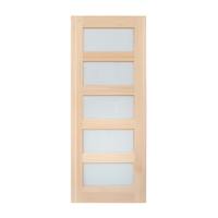 Waterproof Design Wooden Solid Timber Door Glazed TL CL Glass Sound Insulation Entry Exterior Front Door Living Room Side