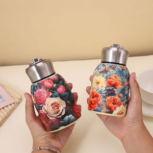 Nuova Tazza Termica Personalizzabile KOI con Motivi di Pavone, Peonia e Uccelli, in Acciaio Inox 304, Portatile, Mini, Carina, da Tasca, Regalo - Product Image 1