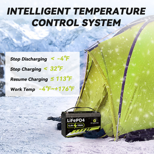 100Ah แบตเตอรี่ LiFePO4มีเครื่องทำความร้อนในตัว12V พร้อมการป้องกันการชาร์จสำหรับสภาพอากาศที่เย็นจัดและการใช้ในห้องโดยสาร - Product Image 5