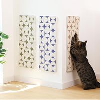 FUKUMARU Griffoirs muraux pour chats en 3 parties, griffoirs en carton extra longs de 23,6 pouces, griffoirs pour chats haute densité