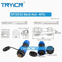 Hoya — câble de prise électrique étanche à 4 broches pour montage au panneau M20 SD20, écrou arrière 25a, pour utilisation en extérieur circulaire, métallique, mâle et femelle, connecteur