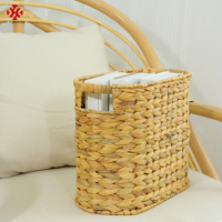 XH porte-revues tissé à la main sous étagère armoire jonc de mer osier rotin tissé à la main blanchisserie eau jacinthe paniers de rangement