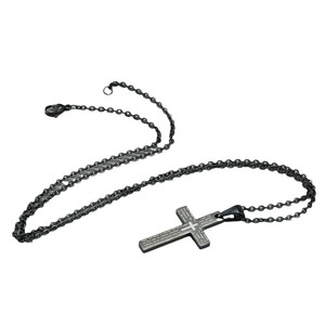 Collier pendentif croix en acier inoxydable 304 pour homme, anti-allergie, avec logo gravé, bijoux tendance - Product Image 5