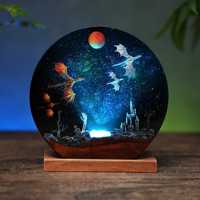 Lampe de nuit décorative personnalisée en résine époxy Dragon de glace et Dragon de feu pour cadeau d'anniversaire