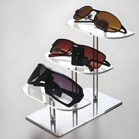 Présentoir à lunettes en acrylique direct usine, support surélevé personnalisé à 2-4 niveaux pour lunettes de soleil, organisateur de lunettes transparent durable pour opticien