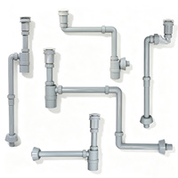 Kit de vidage de lavabo en céramique à ouverture par pression, siphon bouteille anti-odeur en plastique G1 1/4, hauteur réglable, pour salle de bain