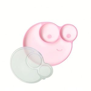 Baby Feeding Tableware Set <b>Large</b> Two-Tone Silicone Suction <b>Plate</b> Bowl Divided for Kids' Use - Product Image 3