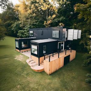 Villa <span class=keywords><strong>moderne</strong></span> <span class=keywords><strong>en</strong></span> acier léger à plusieurs niveaux Maisons préfabriquées à construction rapide pour des retraites côtières et au bord du lac pour des centres de villégiature ou des appartements - Product Image 2