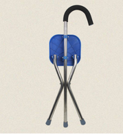 Tabouret à trois pattes opération simple canne de marche portable pliante avec siège