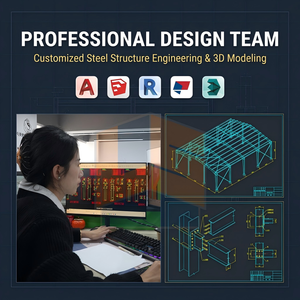 Structure <span class=keywords><strong>de</strong></span> charpente <span class=keywords><strong>en</strong></span> acier préfabriquée <span class=keywords><strong>de</strong></span> qualité industrielle pour atelier <span class=keywords><strong>de</strong></span> fabrication <span class=keywords><strong>de</strong></span> métaux lourds - Product Image 5