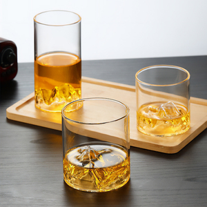 Phong cách Nhật Bản Cocktail đá Tumbler rõ ràng uống Glass Cup Mount Fuji <span class=keywords><strong>Whisky</strong></span> Kính - Product Image 2