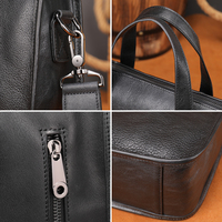 Porte-documents de luxe imperméable de haute qualité pour hommes, sac d'affaires en cuir véritable pour ordinateur portable 13 pouces