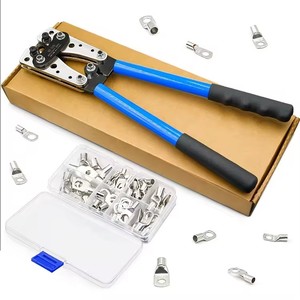 Kit de pinces à sertir manuelles robustes en acier au carbone métrique non isolées pour cosses de câbles et connecteurs, avec poignée moulée en plastique - Product Image 5