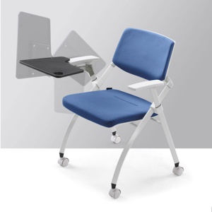Silla de sala de entrenamiento con patas cromadas para estudio escolar y de salón, plegable con mesa adjunta para uso en el aula - Product Image 3