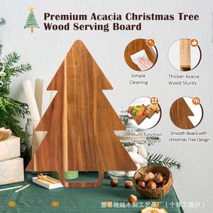 Tabla de cortar de madera con diseño de árbol de Navidad, tabla para queso, tabla para embutidos, bandeja de servir para cocina, frutas y verduras, para fiestas - Product Image 2